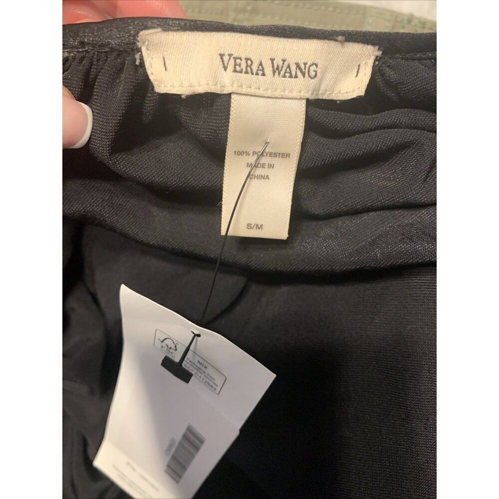 Vera Wang Authentic Solid Black Long Sleeve Velvet MIDI Robe Small Medium - Picture 5 of 6